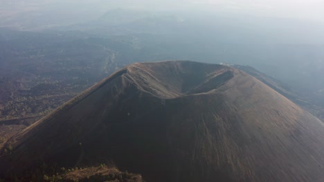 paricutin volcano crater orbit at sunrise