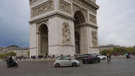 the arch of triumph famous monument in paris side view