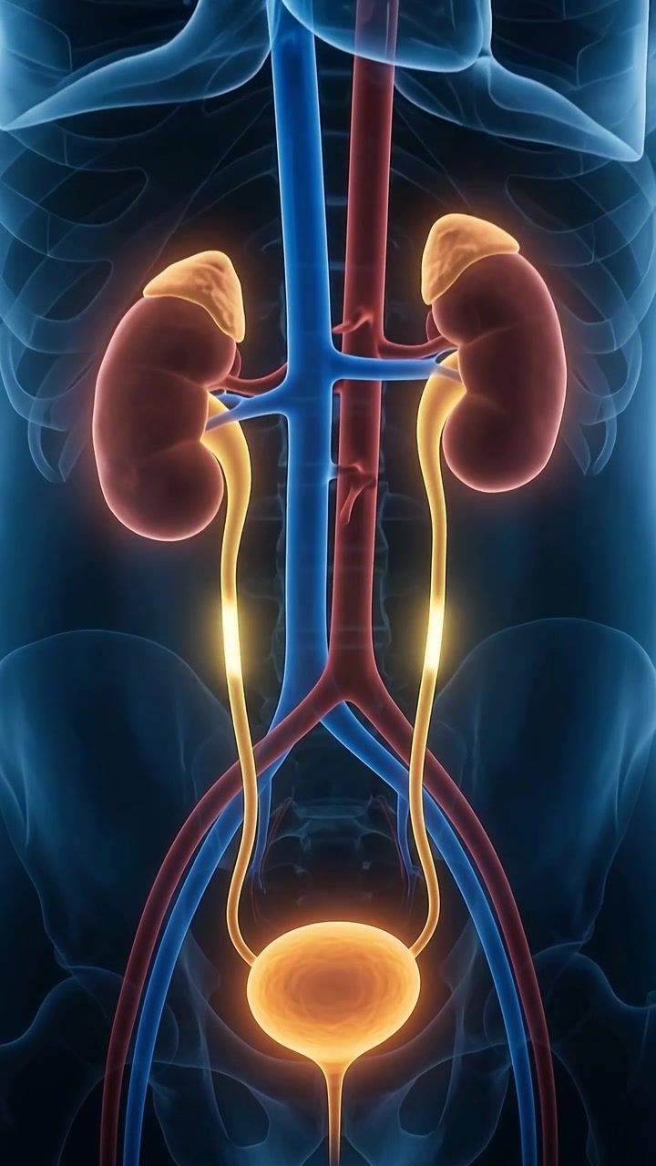 3D Medical Animation of Human Urinary System Anatomy