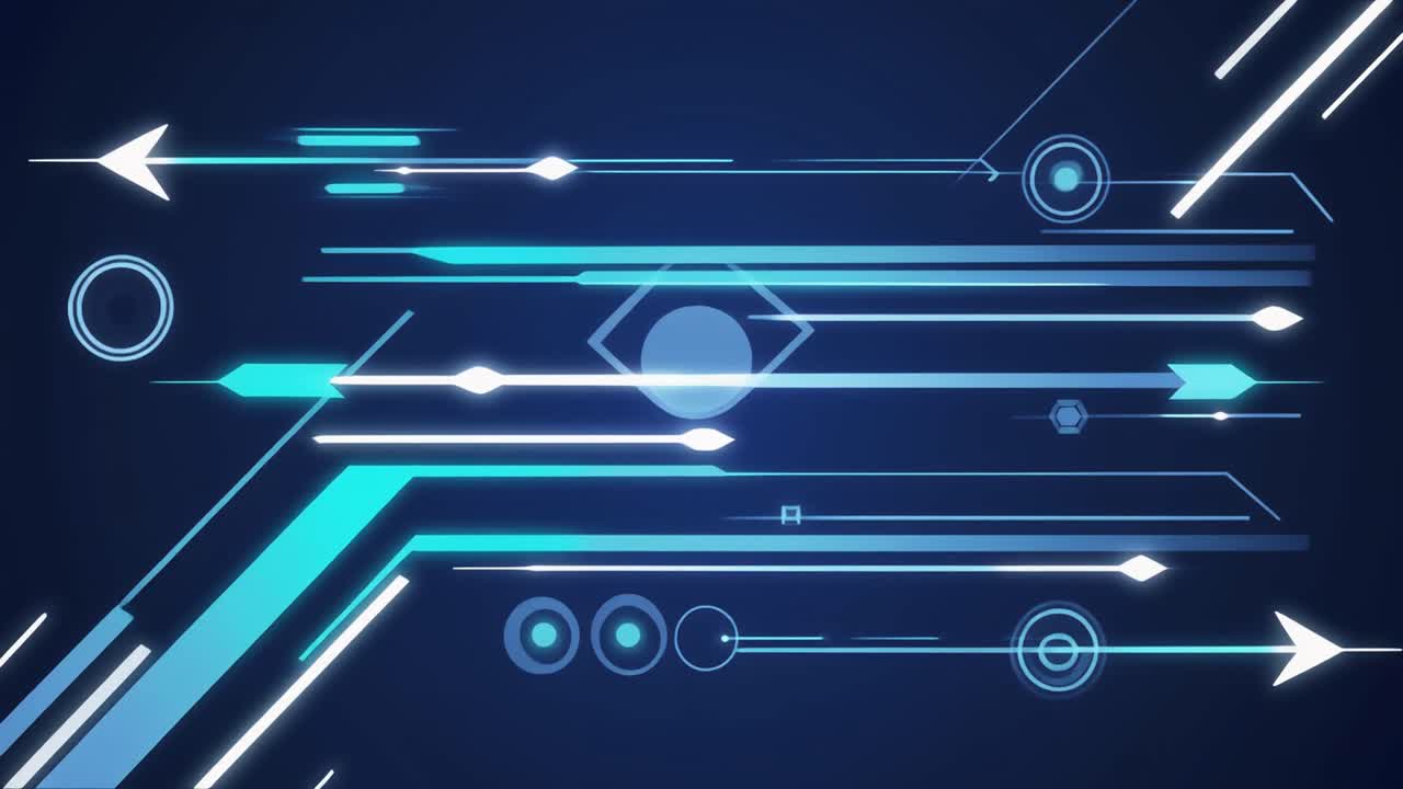 Abstract Digital Lines Moving in a Futuristic Technology Network