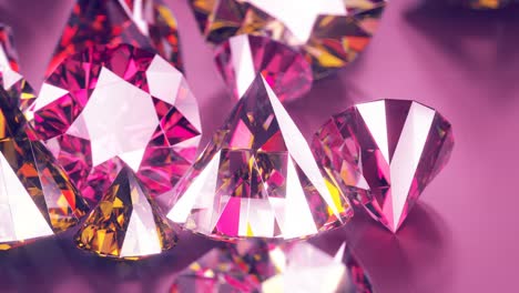 diamantes rosados 3d hacen una animación de bucle sin costuras