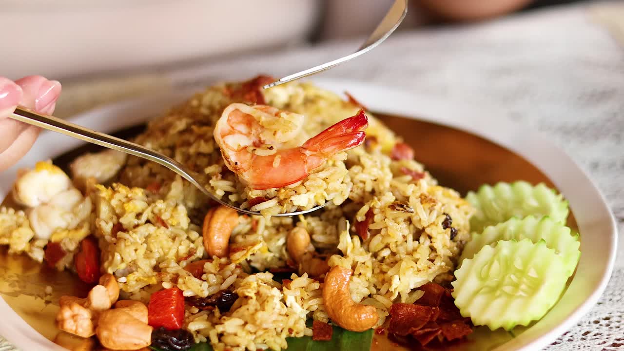 맛있는 파인애플 과 새우, 채소