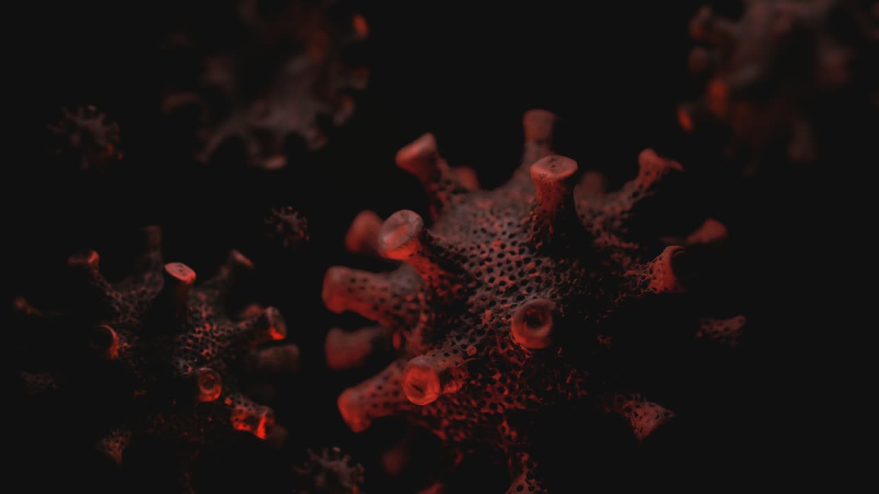 Novel Coronavirus  Cells On Black Background