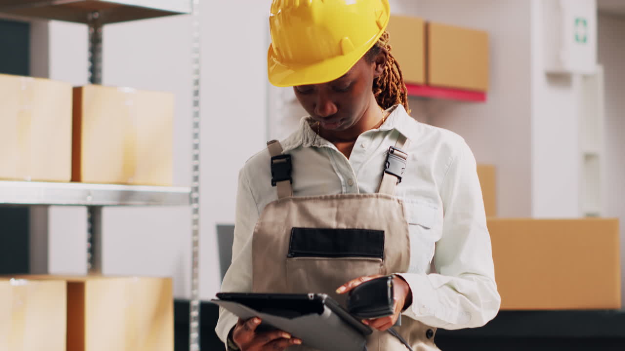 Warehouse workers with boxes