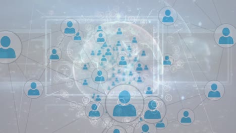 Animation-of-globe-with-network-of-connections-with-people-icons