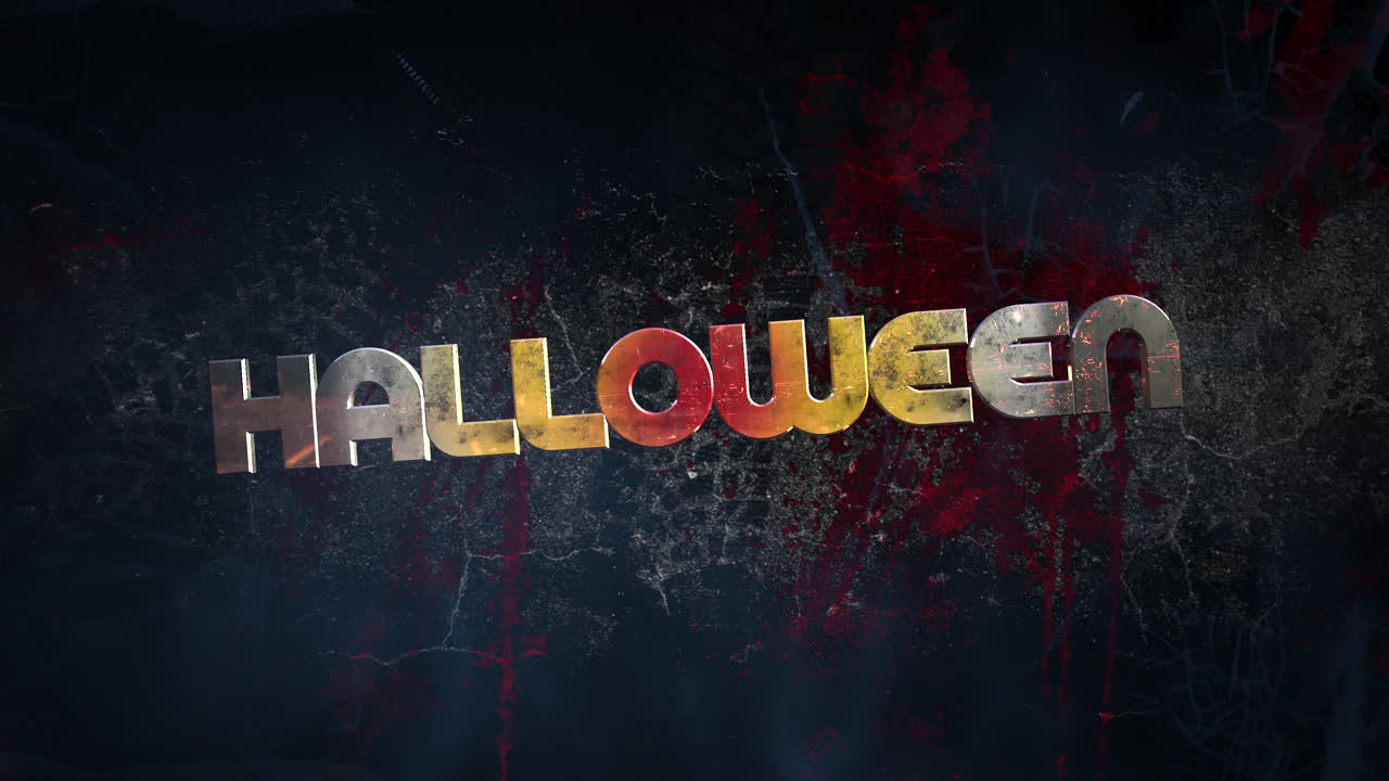 어두운 그런 지 벽에 할로윈