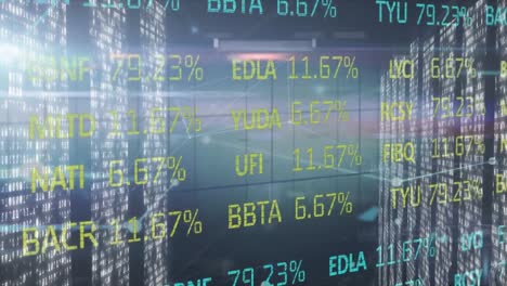 animación del procesamiento de datos sobre formas