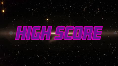 High-score-text-banner-over-shining-stars-against-black-background