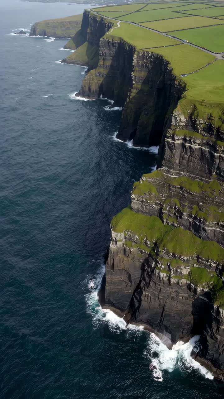 Dramatic Cliffs of Moher Overlooking the Atlantic Ocean