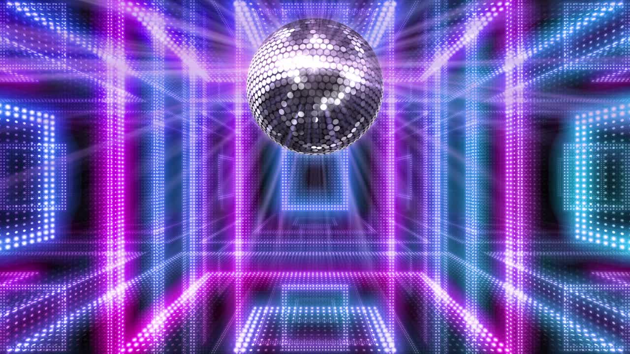 Mirror Ball Disco Lights Club Dance Party Glitter Background