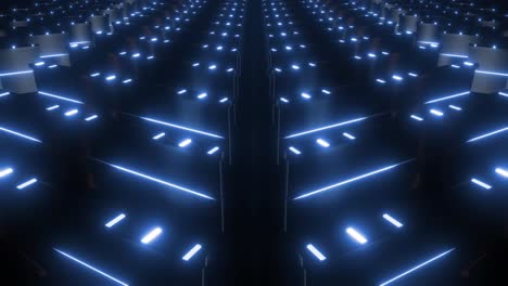 futuristic neon corridor