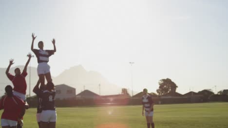 young adult female rugby match