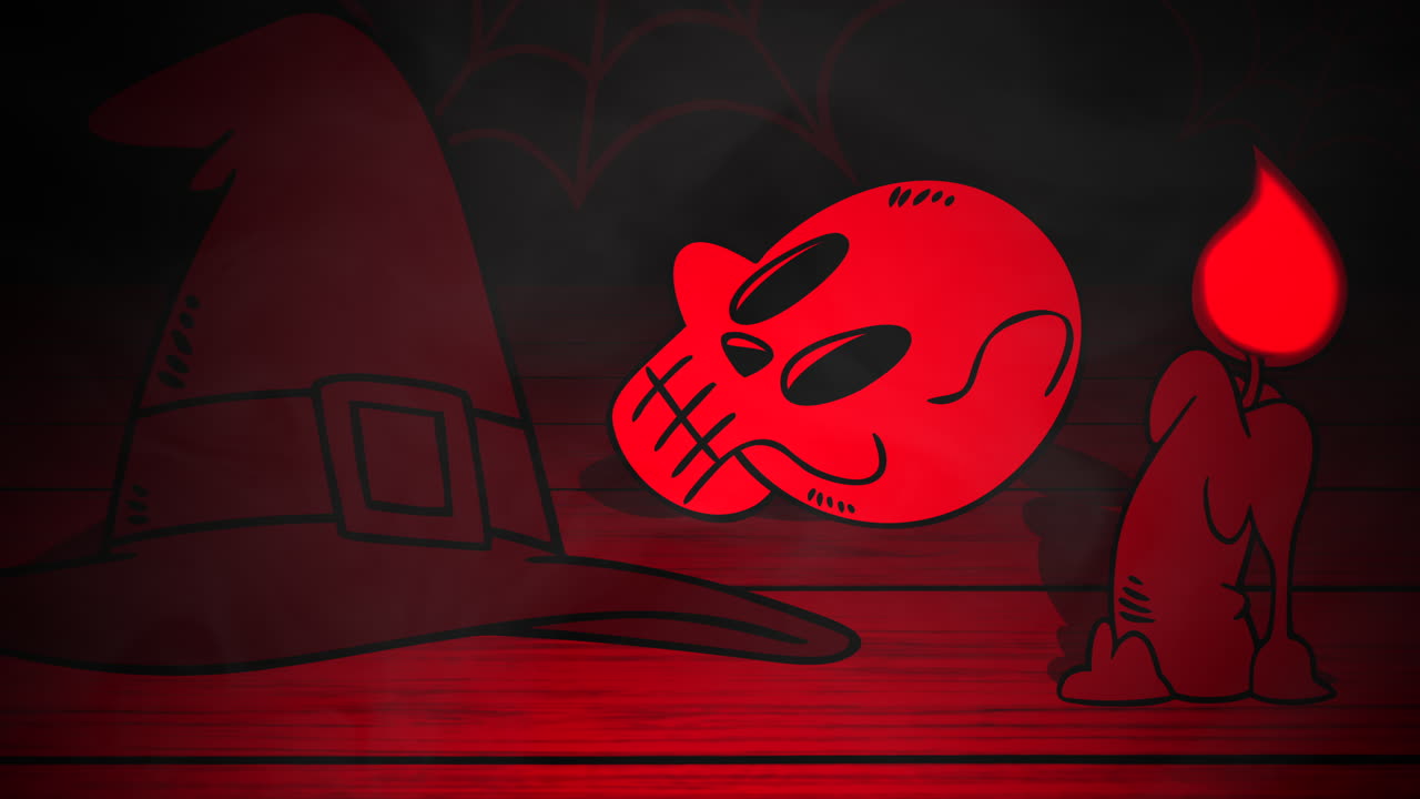 animación de fondo de halloween con calavera