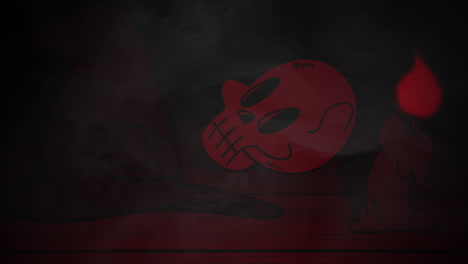 animación de fondo de halloween con calavera