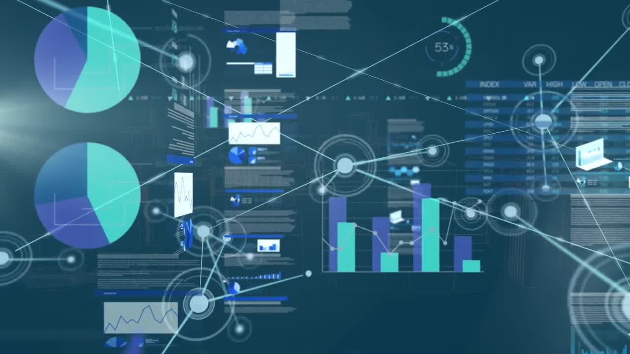 Animation of connected dots over multiple graphs and programming language
