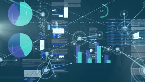 animation of connected dots over multiple graphs and programming language