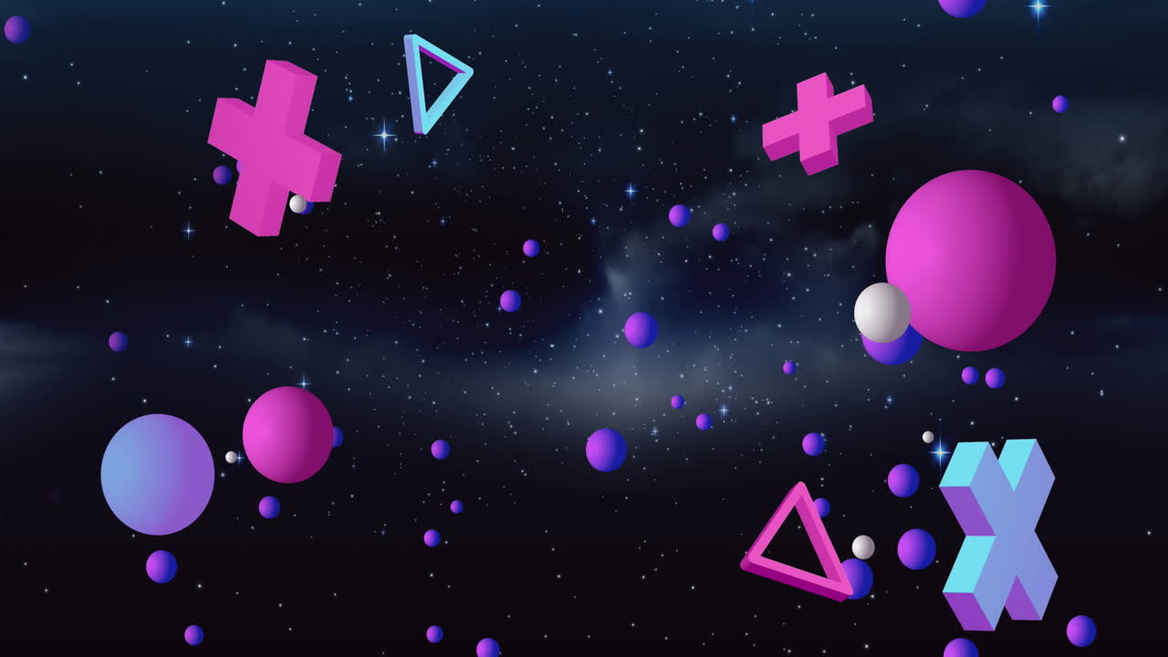 검은색 배경에서 움직이는 추상적인 모양의 애니메이션