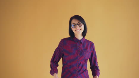 woman wearing glasses and plaid shirt
