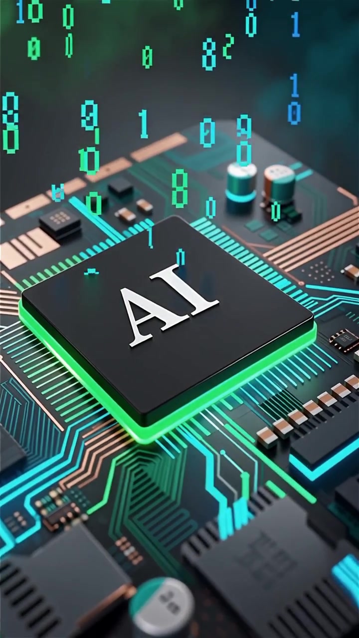 Futuristic AI Chip Motherboard Technology Background