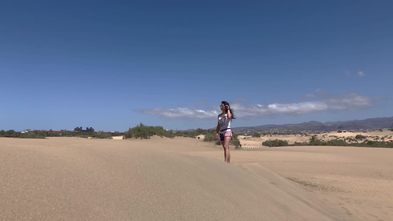 Woman Exploring Maspalomas, Gran Canaria-3 Free Stock Video Footage  Download Clips Water