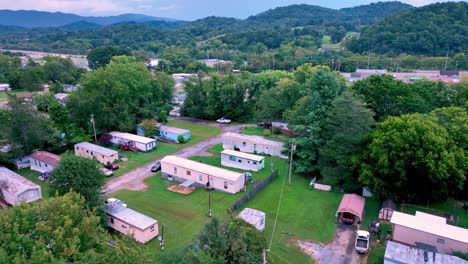 mobile homes, trailer park aerial in elizabethton tennessee