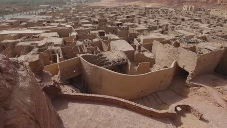 aerial view of the old town mud hut houses in the tourist area of al ula, saudi arabia