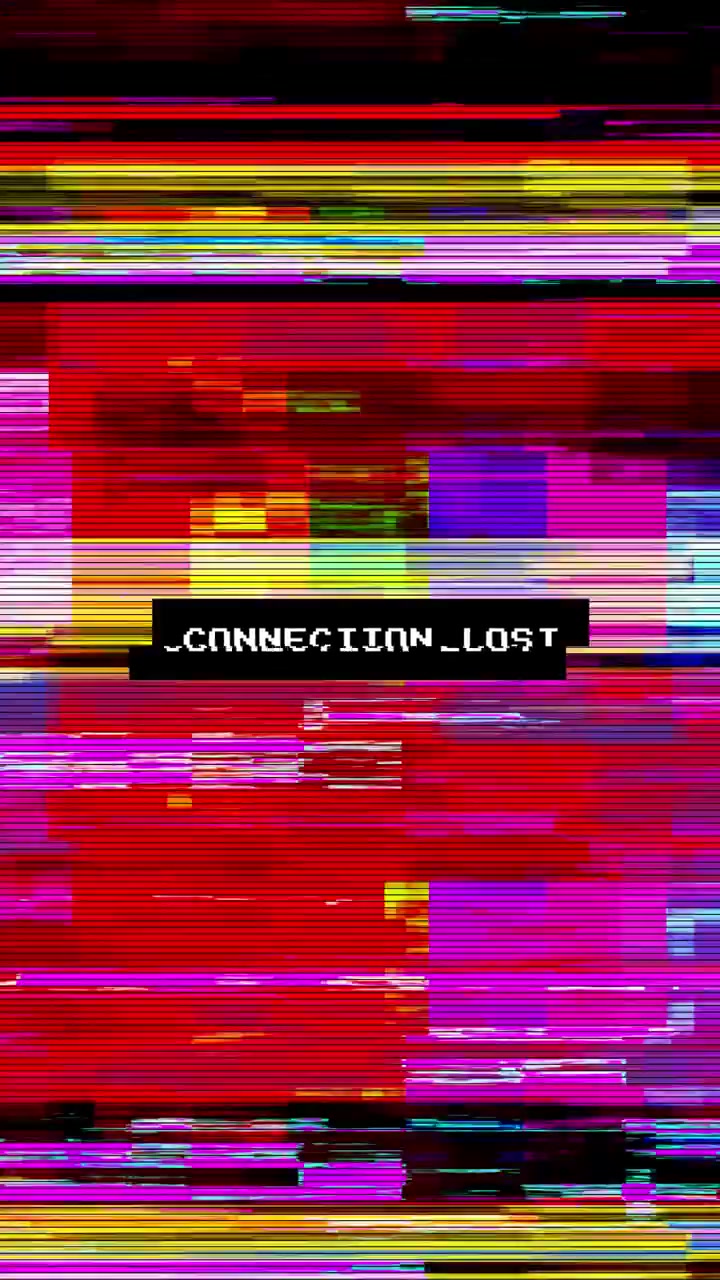 Digital Glitch Effect with Connection Lost Text Overlay