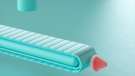production line where a liquid falls and turns into candy. seamless loop