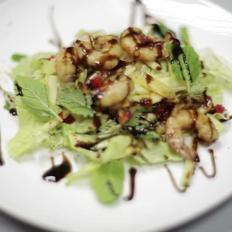 fresh salad with seafood