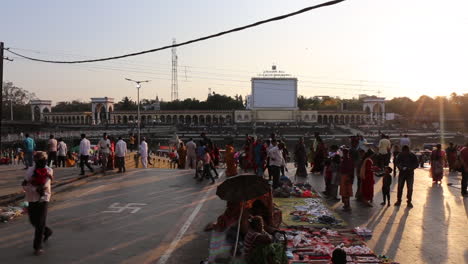 people in the temple market, maharashtra, india