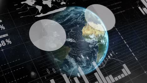 animación del procesamiento de datos financieros en todo el mundo