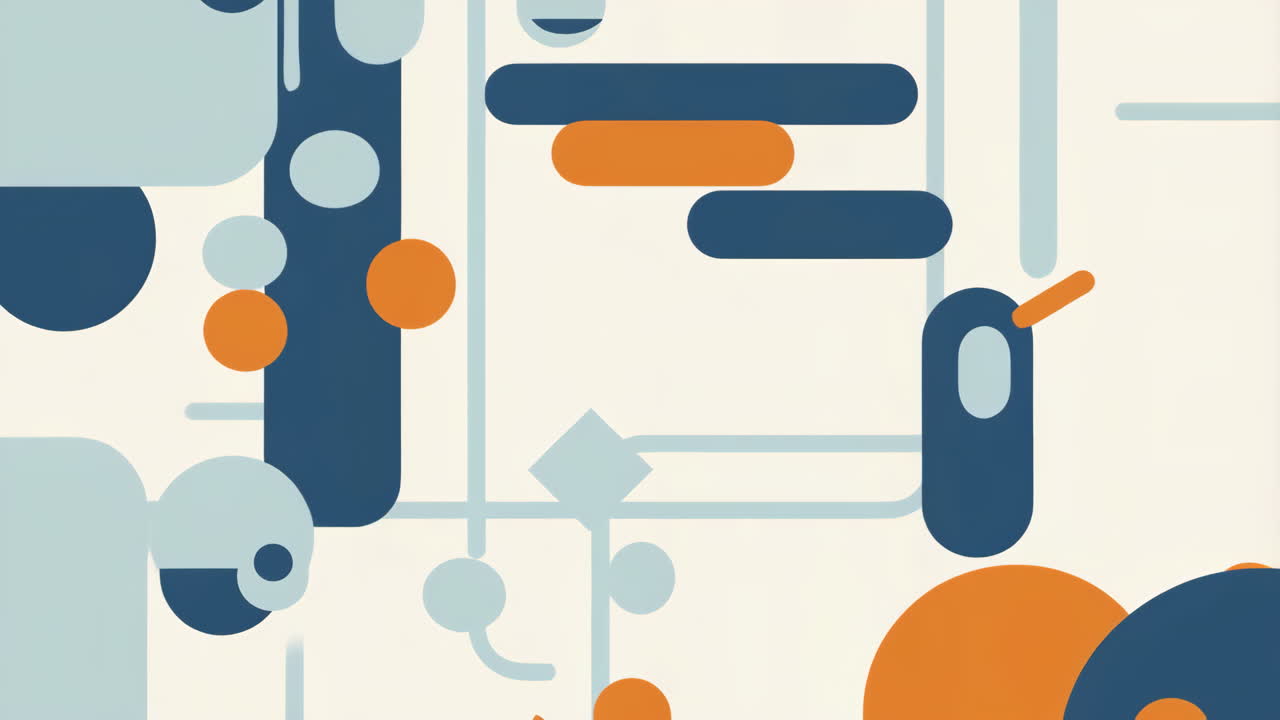 Modern Abstract Motion Graphics with Connecting Geometric Shapes