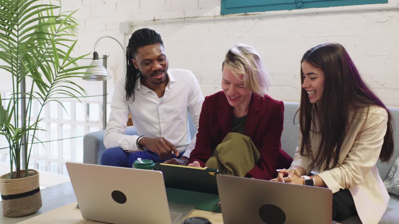 Group of diverse business people meeting in an office