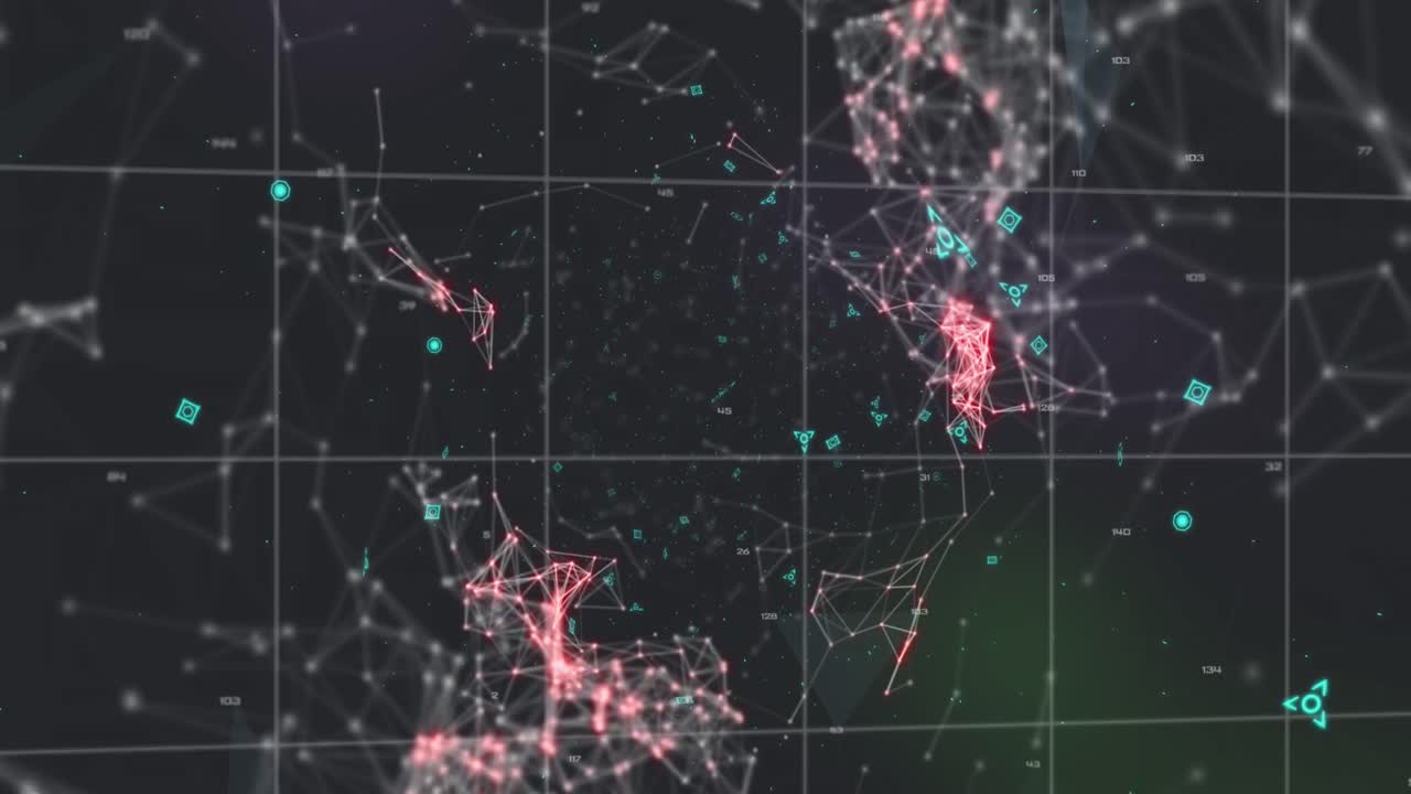 Animation of level up text over dna strand on black background