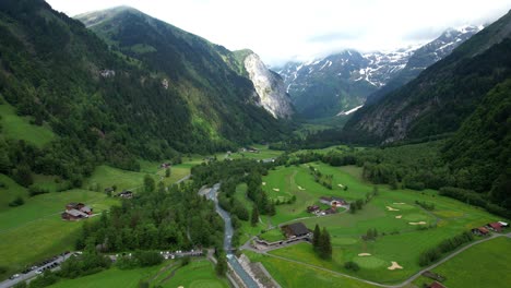 aerial view beautiful nature switzerland