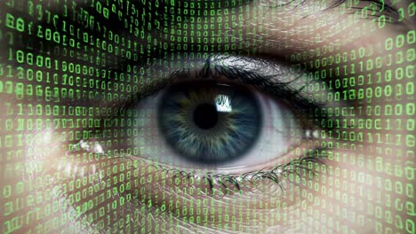 eye with binary code overlay