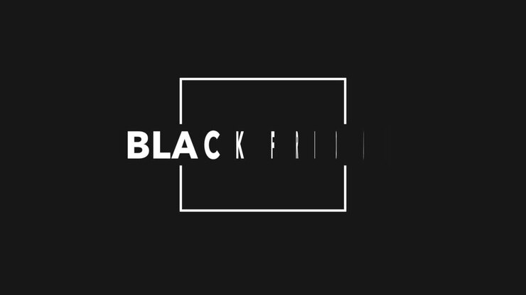 Black Friday in cornice bianca su gradiente nero moderno