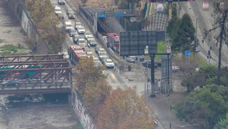 santiago de chile timelapse at mapocho river costanera