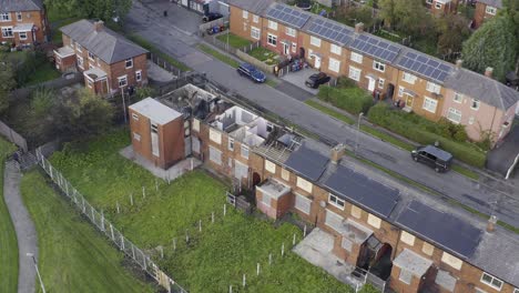 Burnt-Down-houses-in-Whitebirk,-Blackburn-Lancashire