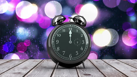alarm clock counting down to midnight for new year