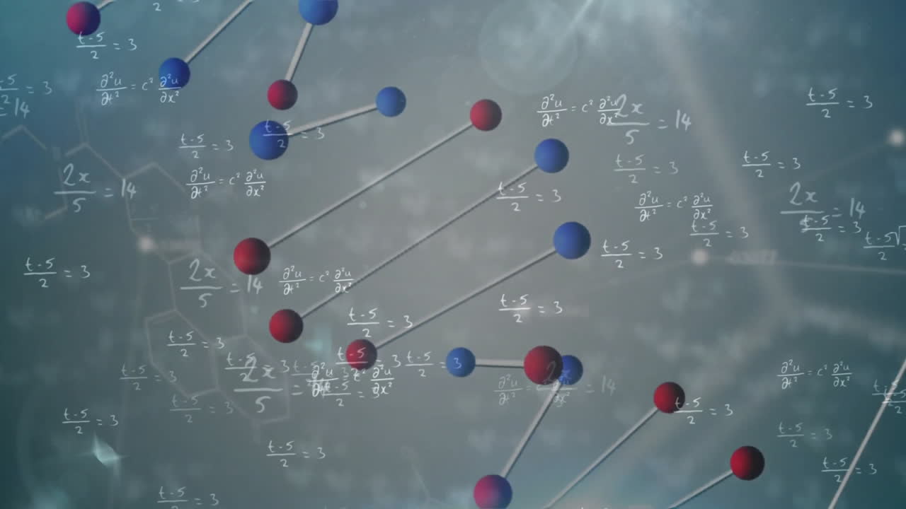 dna 가닥의 애니메이션과 데이터 처리