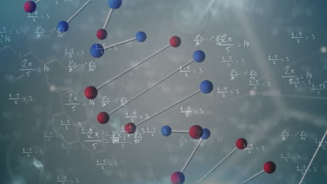 animación de la cadena de adn y procesamiento de datos