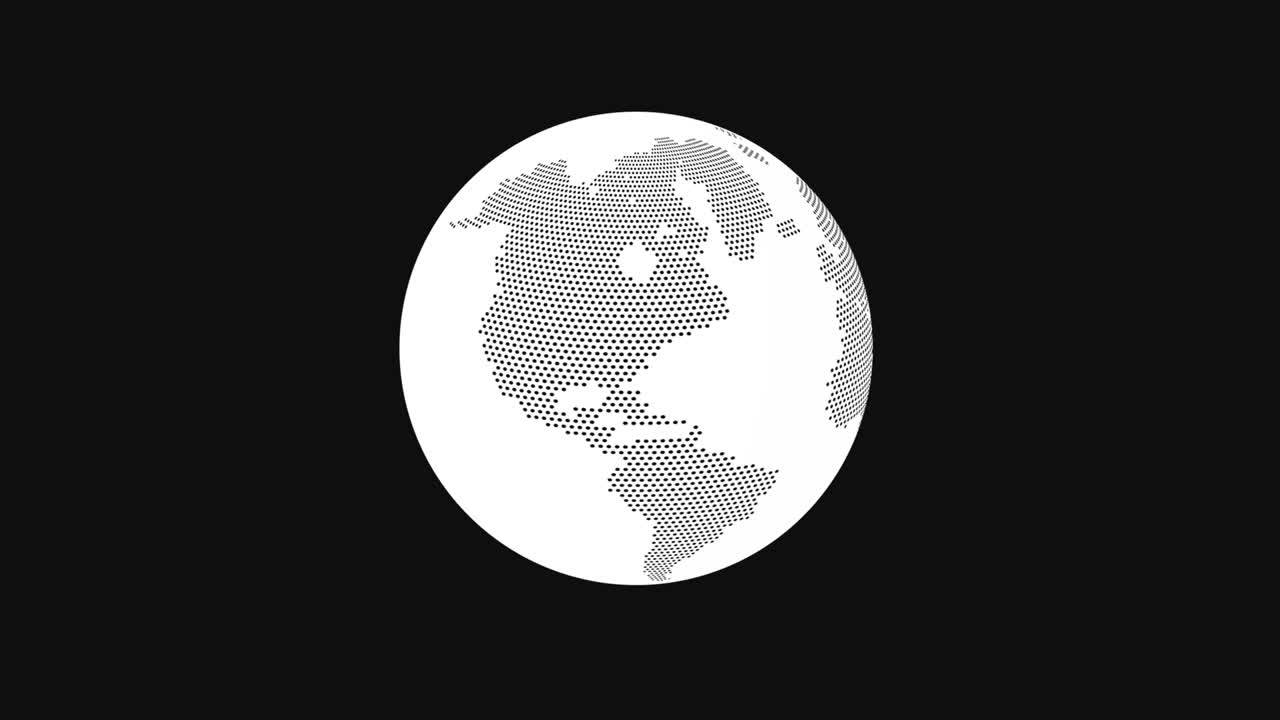 Earth spinning planet isolated on black background. 4K video.