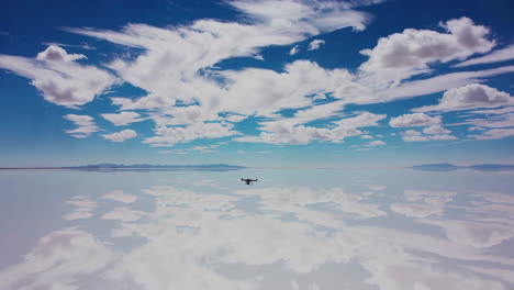 reflecting clouds over the salt flats