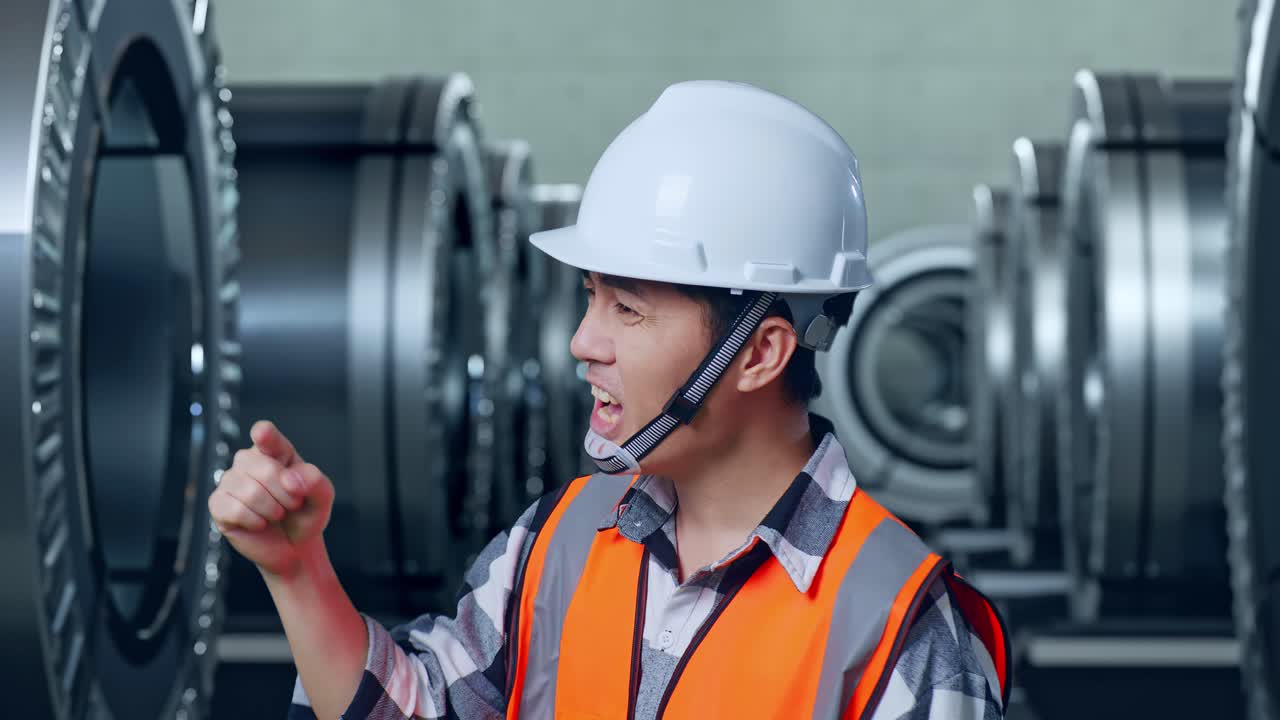산업 환경에서 화를 내는 엔지니어
