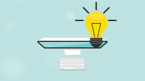 computadora con el icono de la bombilla