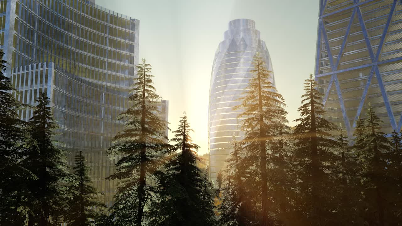 마천루와 해가 지는 곳