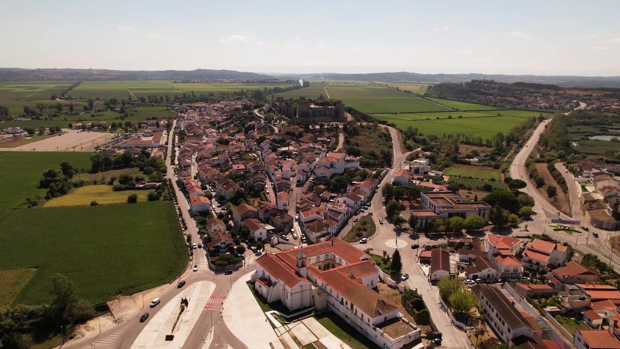 Vista aerea da Montemor-O-Velho, Portogallo