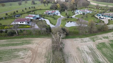 designer housing estate gaynes park essex aerial footage 4k