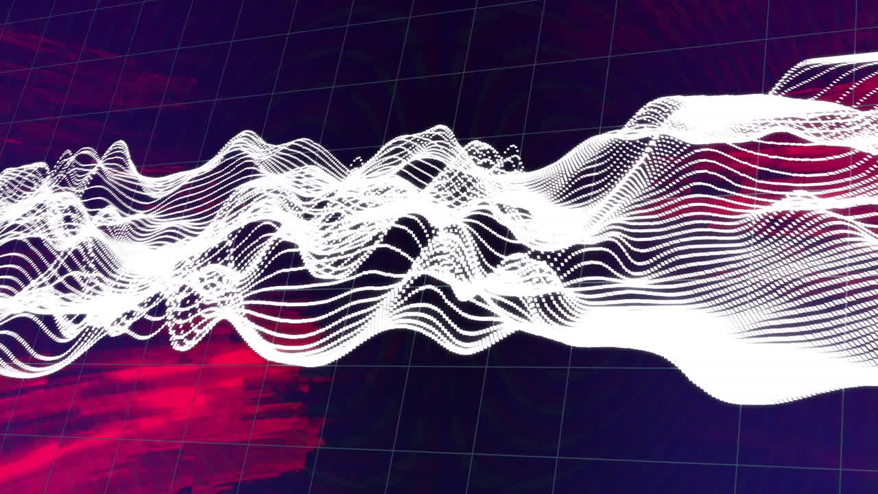 onda de red blanca sobre una luz roja intermitente sobre un fondo negro